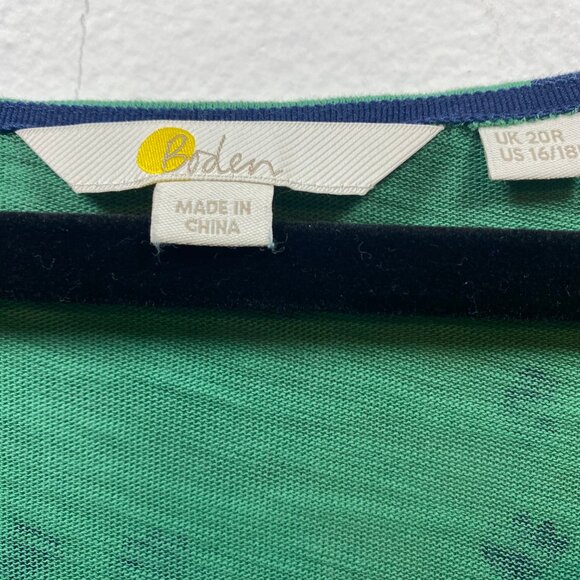 Boden Green Floral pattern dress US 16/18R - Picture 4 of 14